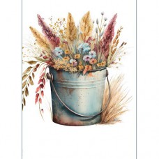 FLORAL BEAUTIES GREETING CARD Floral Bucket 6